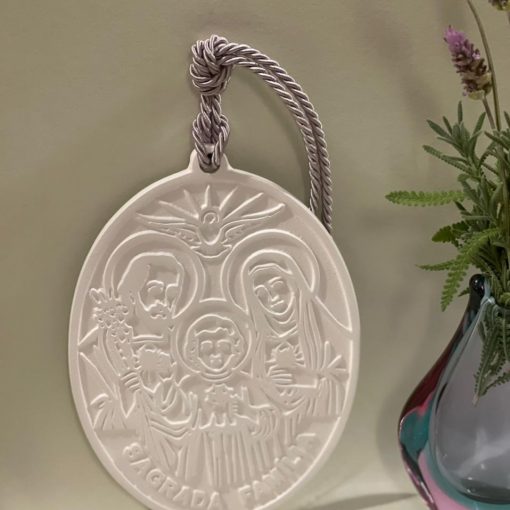 Medalha Sagrada família branca grande